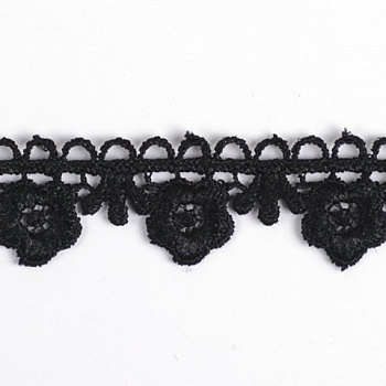 Кружево гипюр арт.TBY-KB-5  шир.20 мм  цв.черный, уп.13.71 м