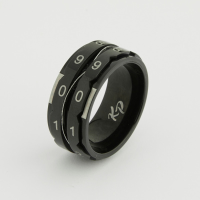 Счетчик рядов кольцо KnitPro, размер 8 (внутр.диам.18,2мм), черный 10866