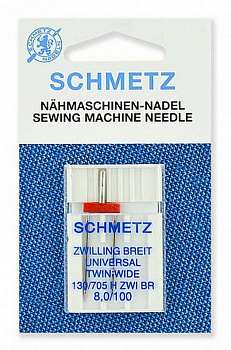 Иглы стандартные двойные Schmetz 130/705H ZWI BR № 100/8.0, 1 шт.