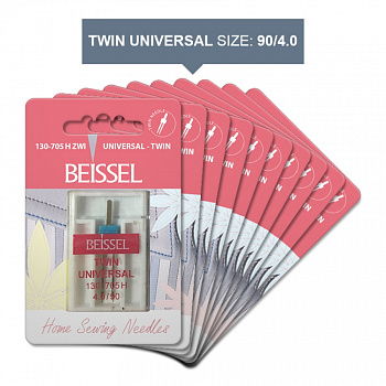 Игла д/быт.швейных машин Универс. двойная(Twin Universal),1шт, 4.0/90 130-705 H ZWI/блистер, BEISSEL