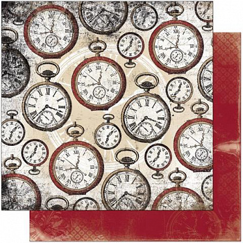 Лист бумаги Bo Bunny 12TT677 «Timepiece Tick Tock» 30х30см