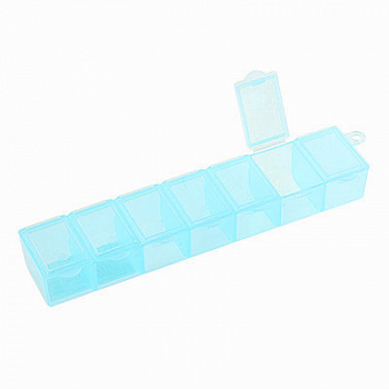 Контейнер  "Gamma"Т-35 пластик, 3х15х2,4 см, 7 секций, цв. голубой/прозрачный