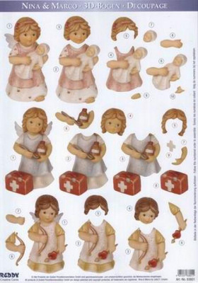 Аппликация "Нино и Марко"бумажная  вырубная  для объемных рисунков, 210х297 мм