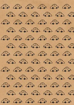 Крафт-бумага "Stilerra" GKP-02, 200 х 70 см, цвет: 04 машинки