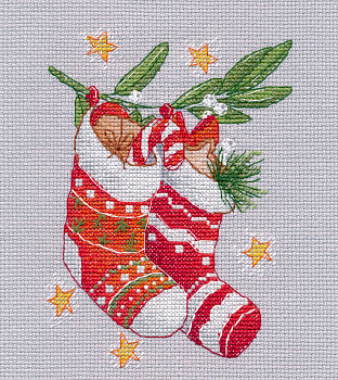 Набор для вышивания «Овен» 1648 "Новогодние сапожки " 12×16 см
