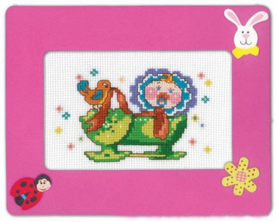 Набор для вышивания RTO "С новорожденным" 14*9 см.