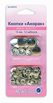Кнопки Анорак "Hemline" 407R.N   никель, металл 12 штук