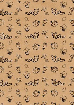Крафт-бумага "Stilerra" GKP-02, 200 х 70 см, цвет: 08 букашки