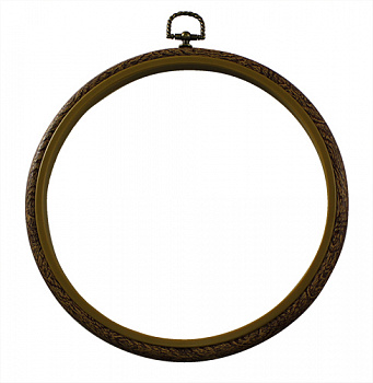 Пяльцы-рамка пласт. под дерево, круг, 7703180, d=254 мм