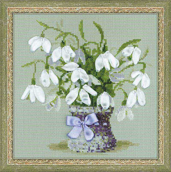Набор для вышивания «Сотвори Сама» 1403 Подснежники  20*20 см