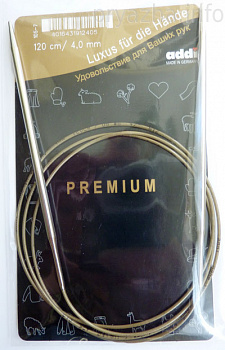 Спицы круговые супергладкие, никель, ADDI 105-7, 80 см, №12,0