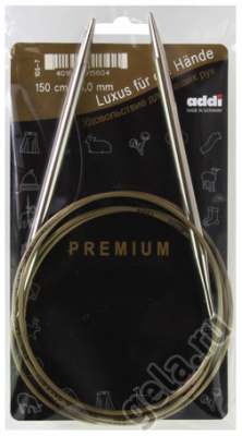 Спицы круговые супергладкие, никель, ADDI 105-7, 150 см, №6,0