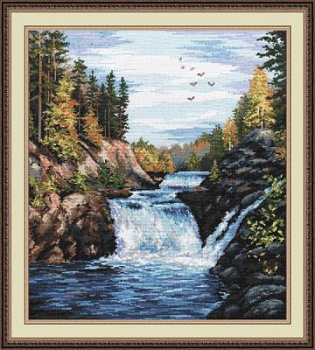 Набор для вышивания «Овен» 560  "Водопад Кивач" 29 х 35 см