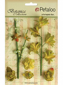 Набор цветов бумажных "Petaloo" 1100-108 Floral Ephemera- Pistachio (фисташка)