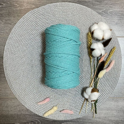 Шнур хлопковый 5 мм (мятный) 50м