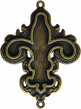 Заготовки для украшений «Fleur Bezel-Large-Bronze» (Бронза)