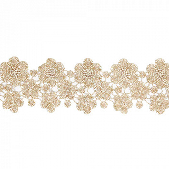 Кружево гипюр матовое 7см*13,72м 1AS-304 N8215 золотисто-бежевый