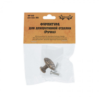Фурнитура для декоративной отделки "Промысел" WF-015 "ручка" 1 уп. х 2.5х2.5 см №01 бронза 