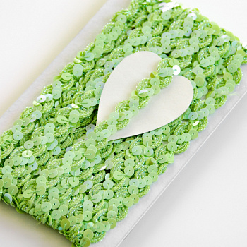 Тесьма с пайетками (4.5м.), Чехия Т-002 цв.салатовый