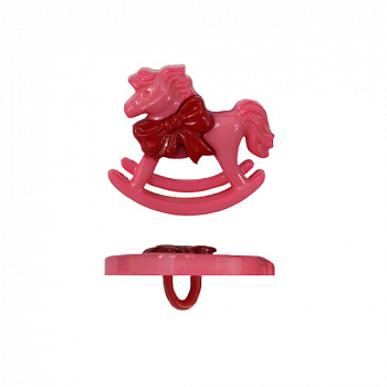 Пуговицы в тубе, h=21 мм, 36 шт, Лошадка (48878)  (140/145 - розовая)