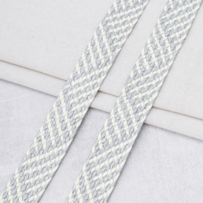 3Al295 Стропа ременная с принтом (100% полипропиленовое волокно) 35мм*45,72м (ZN808 белый/серый)