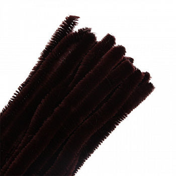 Синель-проволока "Астра", 12 мм*30 см, 15 шт/упак. цв. А-046 т.коричневый