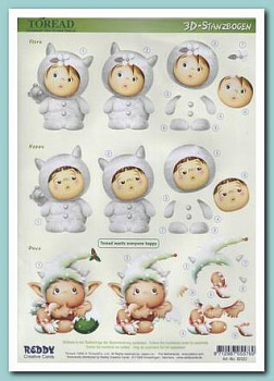 Аппликация Toreads бумаж.вырубная для объем. рисунков,"Флора,Хэппи,Пойя" 210х297 мм