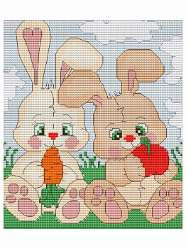 Набор для вышивания «Luca-S» B195 Зайчики 15 х 17 см  