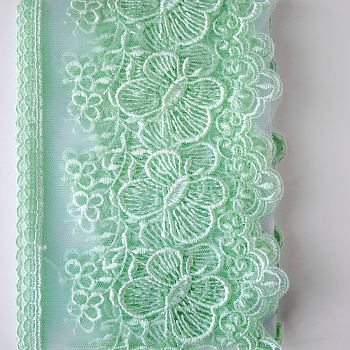 Кружево на жесткой сетке, G5415 мятный 12*270 см