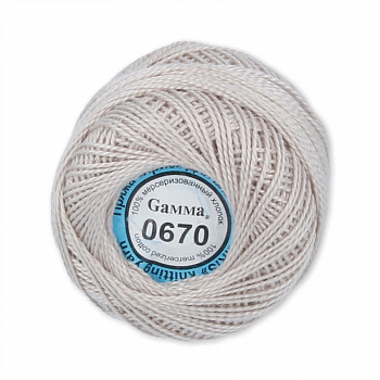 Пряжа "Gamma" Ирис 100% хлопок 10 х 10 г  (0670, св.роз-серый)