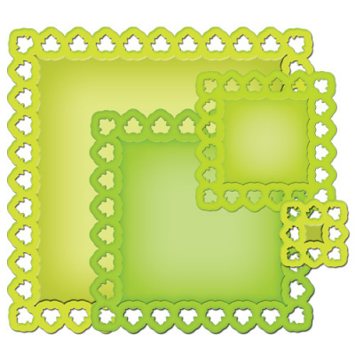 Набор ножей Spellbinders® Nestabilities® Decorative Elements "Квадраты с листьями"