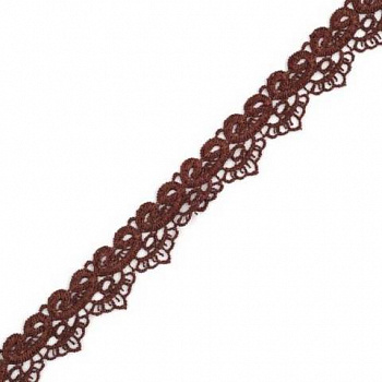 Кружево гипюр арт.TBY-KB-22  шир.30 мм  цв.3134 (коричн.) , уп.13.71 м