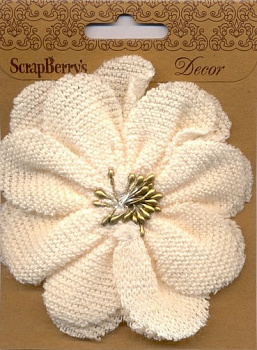 Цветок "ScrapBerry's" из ткани, ажурный для декорирования (1202005)