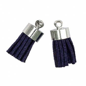 Кисти для бижутерии АСТРА 1,5 см, и/замша,  пара (черный)