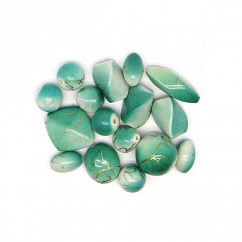 Бусы пластик с голографическим эффектом 225 г/упак ±10%, ассорти 007 зелёный