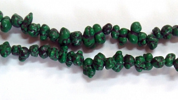Бусы камушки (на леске), 90 см (зелёный)
