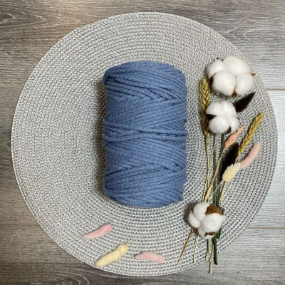 Шнур хлопковый 5 мм (джинс) 50м