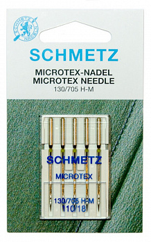 Иглы микротекс 130/705H-M № 110/18, 5 шт. Schmetz 0704036 (особо острые)