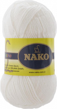 Нако (Бомбино Марвел), пряжа для ручного вязания,50г/130 м (9001, белый)