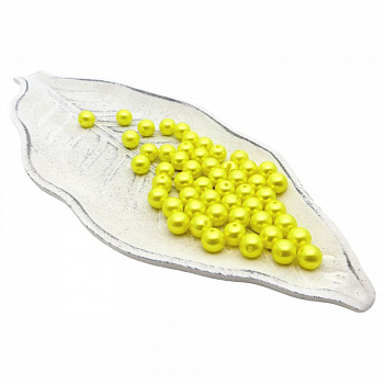 Бусины пластиковые "РУКОДЕЛИЕ", диаметр 10мм, цвет №49 желтый, 25гр/пакет, PP1006C49