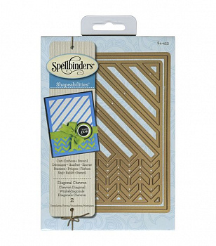 Набор ножей Spellbinders® Shapeabilities® Decorative Card Front  "Диагональный шеврон"