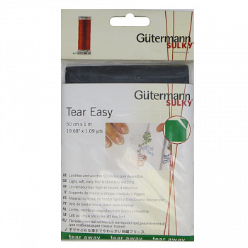 Тонкая прокладка(стабилизатор)-без клеевого покрытия Gutermann цвет :Черный,50 см*1 м