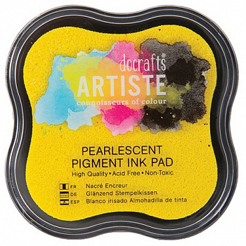 Подушка штемпельная "Docrafts" DOA550124 пигментная,  цвет желтый металлик