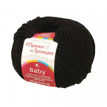 Кроха, пряжа для ручного вязания (02, черный)