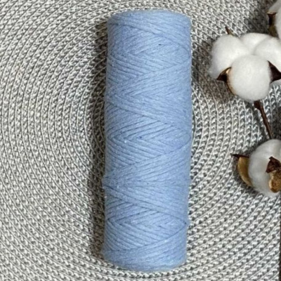 Шпагат хлопковый крученый 3мм (голубой) 100м