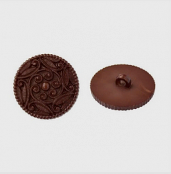 Пуговицы в тубе  55945  на ножке 28мм цвет коричневый 12шт.