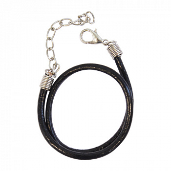 Шнурок для бижутерии "Астра" WRE1126, 20 см, d=3.0мм, кож/зам, черный