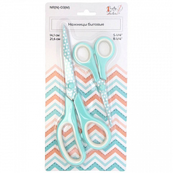 Набор ножниц бытовых из 2 шт. "Crafty tailor" NR(N)-03(М), 216/141мм, толщина лезвия 2/1,5мм, мятный