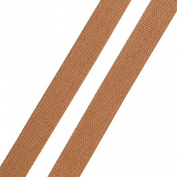 3Al357 Стропа ременная матовая, имитация хлопка (100%п/э) 26мм*100м(63 т.бежевый)