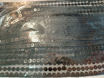 Тесьма декоративная с пайетками "Гамма" Цвет: Черный